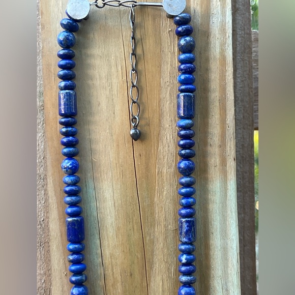 Jay King Denim Lapis necklace with sterling silver Rectangular Pendant - Picture 4 of 4